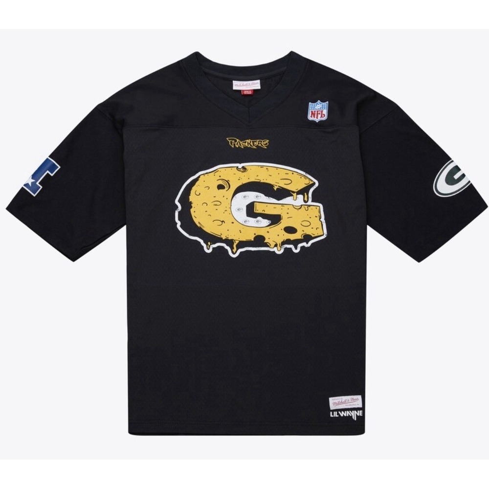 Lil Wayne x Mitchell & Ness x Packers NFL Jersey Top Men's Size‎ XL-Black New!